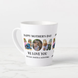 Create your own 3 photo collage Happy Mothers day Latte Mug