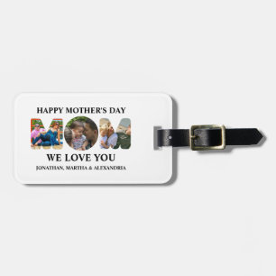 Create your own 3 photo collage Happy Mothers day Luggage Tag