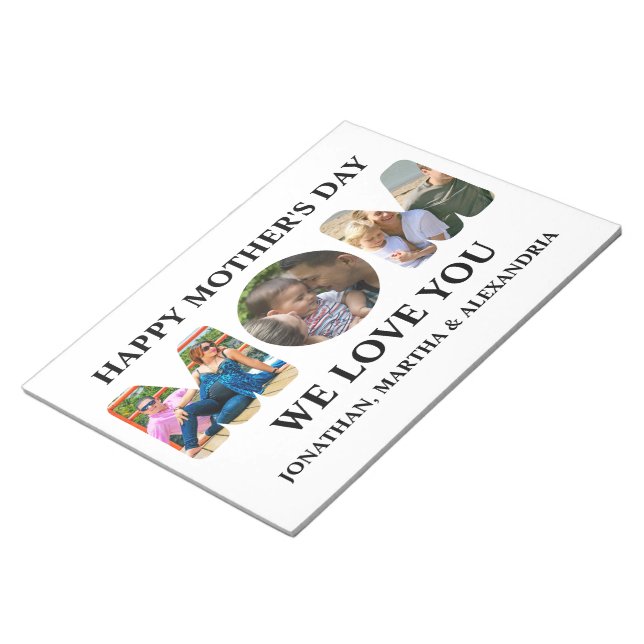 Create your own 3 photo collage Happy Mothers day Notepad (Angled)