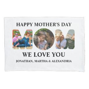 Create your own 3 photo collage Happy Mothers day Pillowcase
