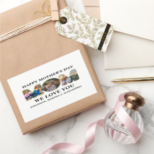 Create your own 3 photo collage Happy Mothers day Rectangular Sticker
