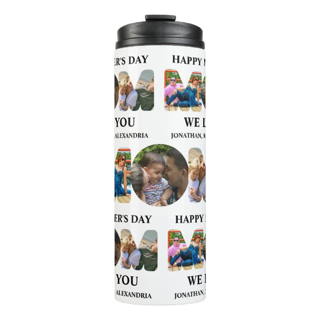Create your own 3 photo collage Happy Mothers day Thermal Tumbler (Front)