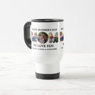 Create your own 3 photo collage Happy Mothers day Travel Mug