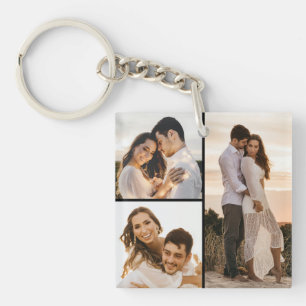 Create Your Own 3 Photo Collage Key Ring