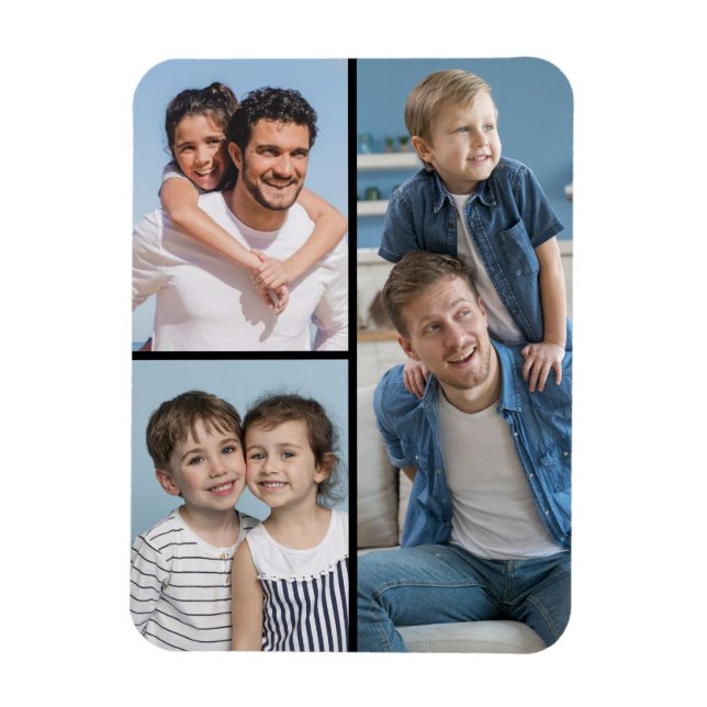 Create Your Own 3 Photo Collage Magnet (Vertical)