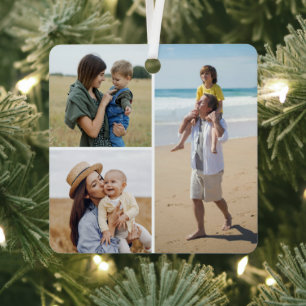 Create Your Own 3 Photo Collage Metal Tree Decoration