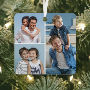 Create Your Own 3 Photo Collage Metal Tree Decoration