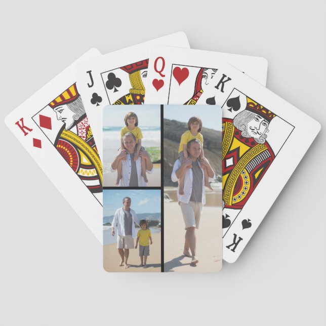 Create Your Own 3 Photo Collage  Playing Cards (Back)
