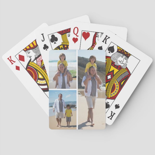 Create Your Own 3 Photo Collage  Playing Cards (Back)