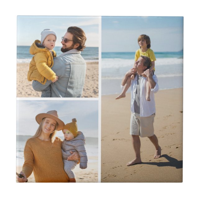 Create Your Own 3 Photo Collage Tile (Front)