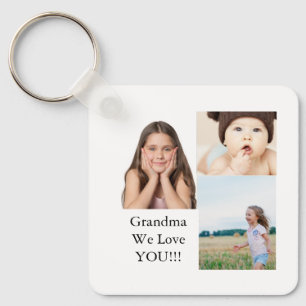 Create Your Own 3 Photo Collage We Love Grandma Key Ring