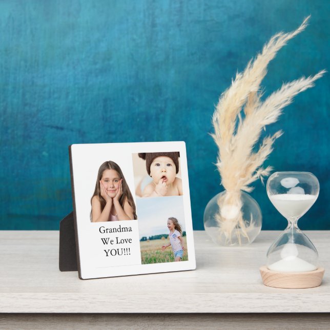 Create Your Own 3 Photo Collage | We Love Grandma  Plaque (Insitu)