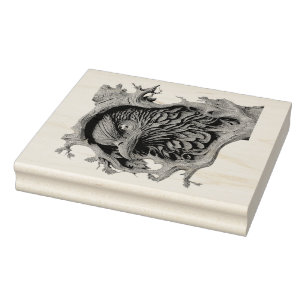 Create Your Own 3D Faux Bois Carved Black Raven Rubber Stamp