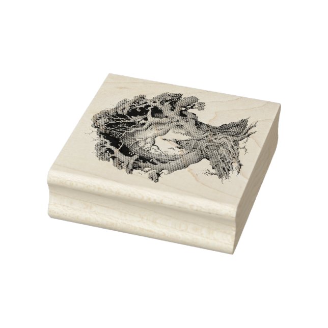 Create Your Own 3D Faux Bois Fairy Tree House Rubber Stamp (Stamp)