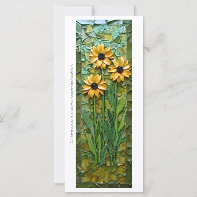 Create Your Own 3D Sculpted Sunflowers Bookmark (Front)