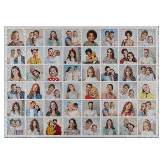 Create Your Own 48 Photo Collage Cutting Board (Front)
