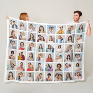 Create Your Own 48 Photo Collage Fleece Blanket