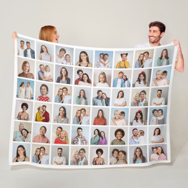 Create Your Own 48 Photo Collage Fleece Blanket (In Situ)