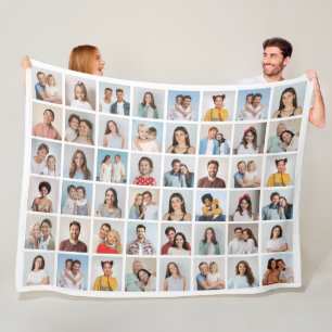 Create Your Own 48 Photo Collage Fleece Blanket