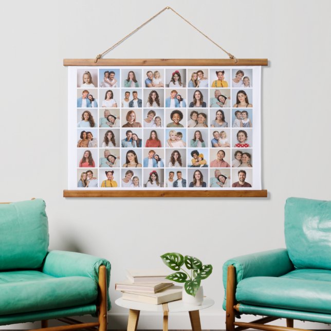 Create Your Own 48 Photo Collage Hanging Tapestry (Living Room)