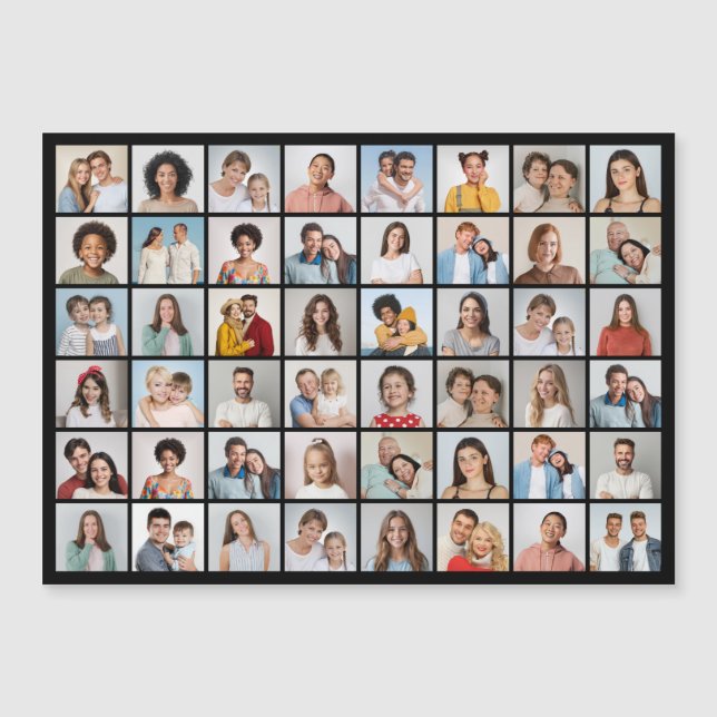 Create Your Own 48 Photo Collage Magnetic Card (Front)