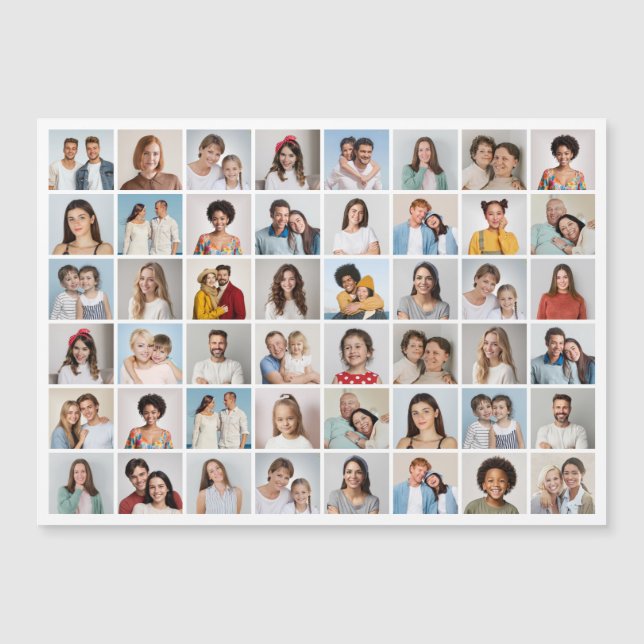 Create Your Own 48 Photo Collage Magnetic Card (Front)