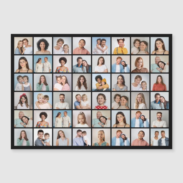 Create Your Own 48 Photo Collage Magnetic Card (Front)
