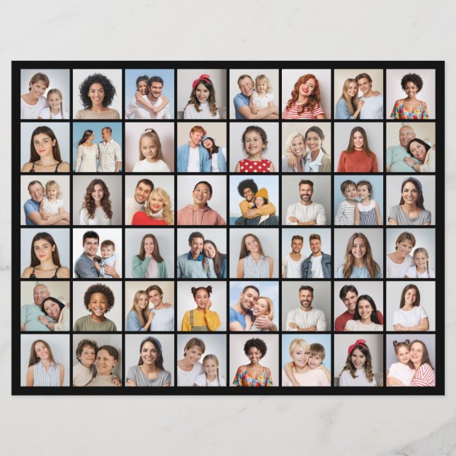 Create Your Own 48 Photo Collage Paper Sheet (Front)