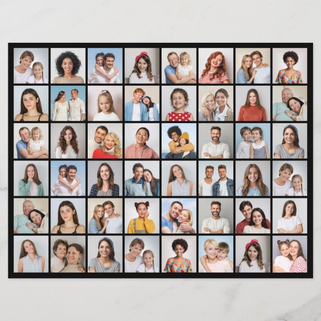 Create Your Own 48 Photo Collage Paper Sheet (Front)