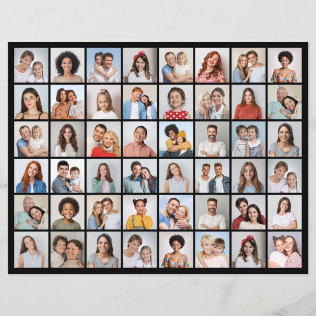 Create Your Own 48 Photo Collage Paper Sheet (Front)