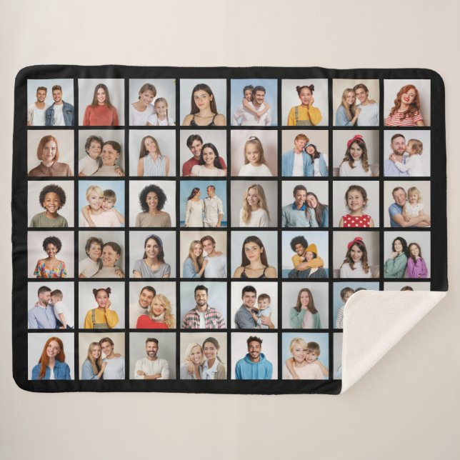 Create Your Own 48 Photo Collage  Sherpa Blanket (Front (Horizontal))