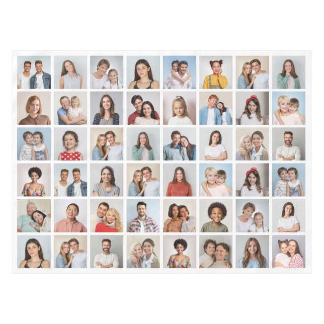 Create Your Own 48 Photo Collage Tablecloth (Front (Horizontal))