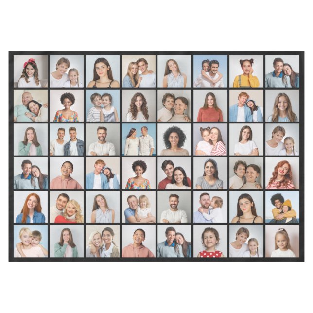 Create Your Own 48 Photo Collage Tablecloth (Front (Horizontal))