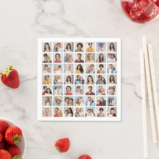 Create Your Own 49 Photo Collage Napkin (Insitu)