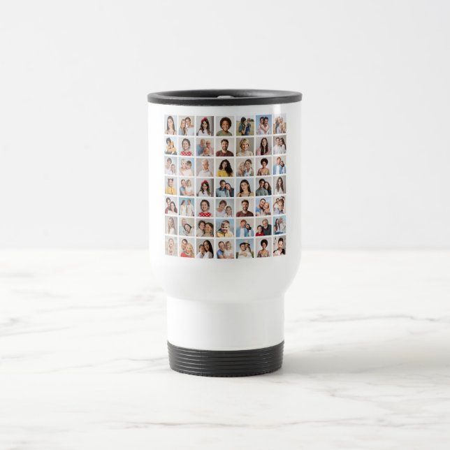 Create Your Own 49 Photo Collage  Travel Mug (Center)