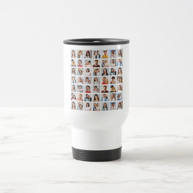 Create Your Own 49 Photo Collage  Travel Mug (Center)