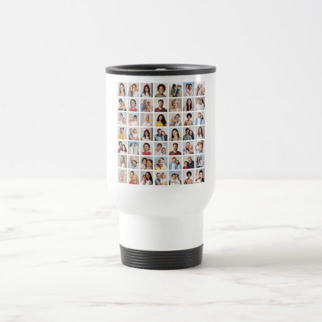 Create Your Own 49 Photo Collage  Travel Mug (Center)