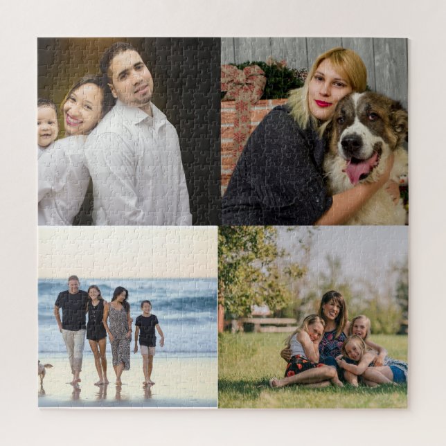 Create Your Own 4 Family Photo Collage  Jigsaw Puzzle (Vertical)