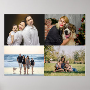 Create Your Own 4 Family Photo Collage  Poster