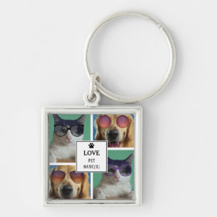 Create Your Own 4 Pet Photo Collage Key Ring