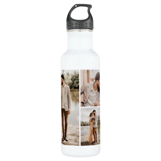 Create Your Own 4 Photo Collage 710 Ml Water Bottle (Front)