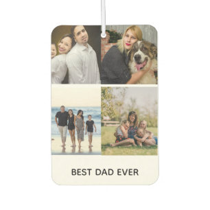 Create Your Own 4 Photo Collage Best Dad Ever Car Air Freshener