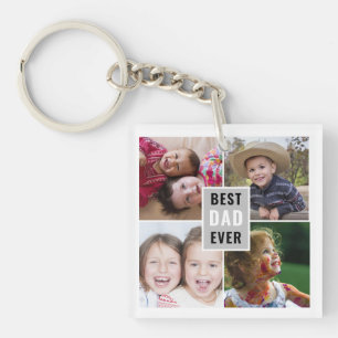 Create Your Own 4 Photo Collage Best Dad Ever Key Ring