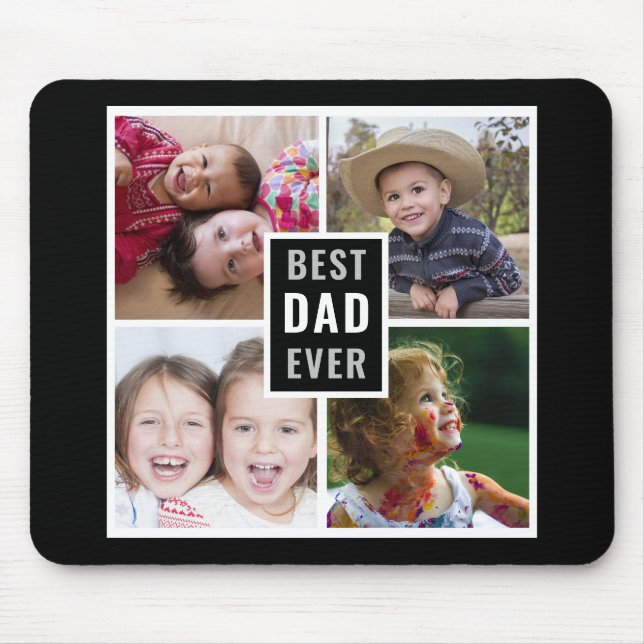 Create Your Own 4 Photo Collage Best Dad Ever Mouse Mat (Front)