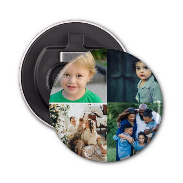 Create Your Own 4 Photo Collage Bottle Opener (Front)