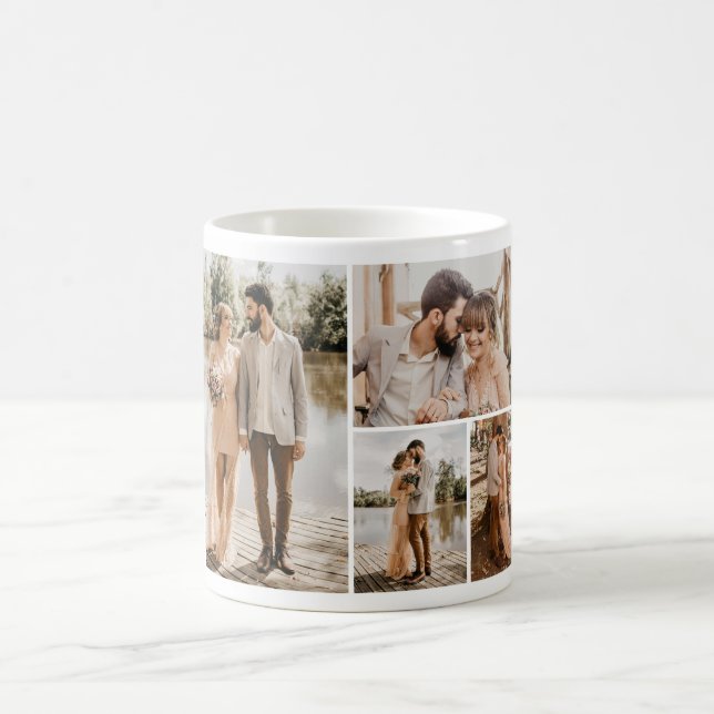 Create Your Own 4 Photo Collage Coffee Mug (Center)