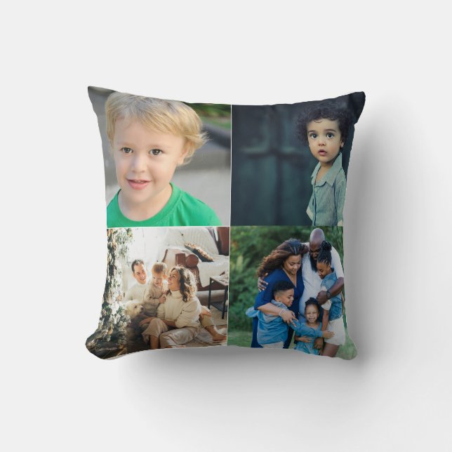 Create Your Own 4 Photo Collage Cushion (Front)
