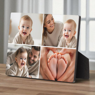 Create Your Own 4 Photo Collage Cute Baby  Plaque