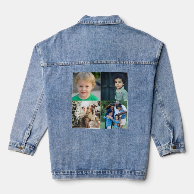 Create Your Own 4 Photo Collage Denim Jacket (Back)