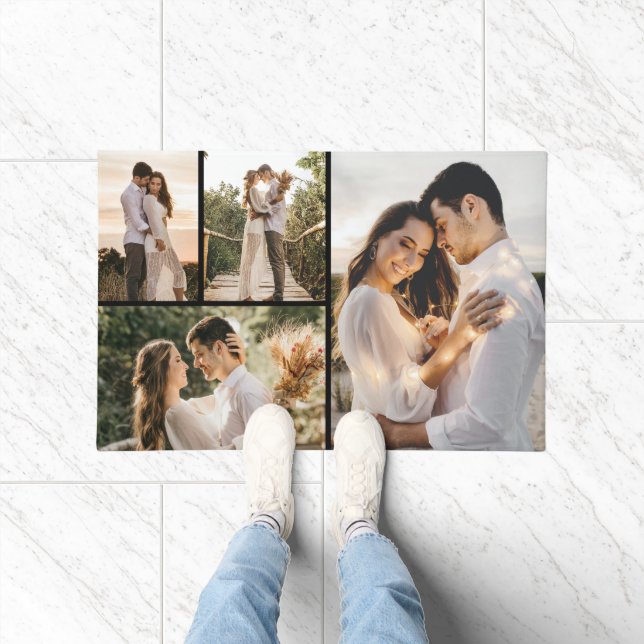 Create Your Own 4 Photo Collage Doormat (Indoor)